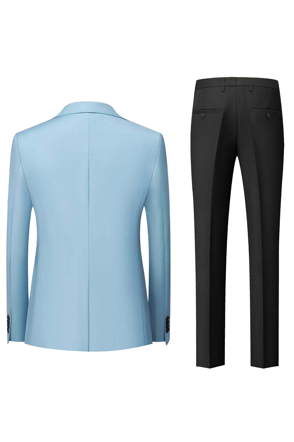 Svart Grå 3-delad topp slag En knapp Herrdräkter