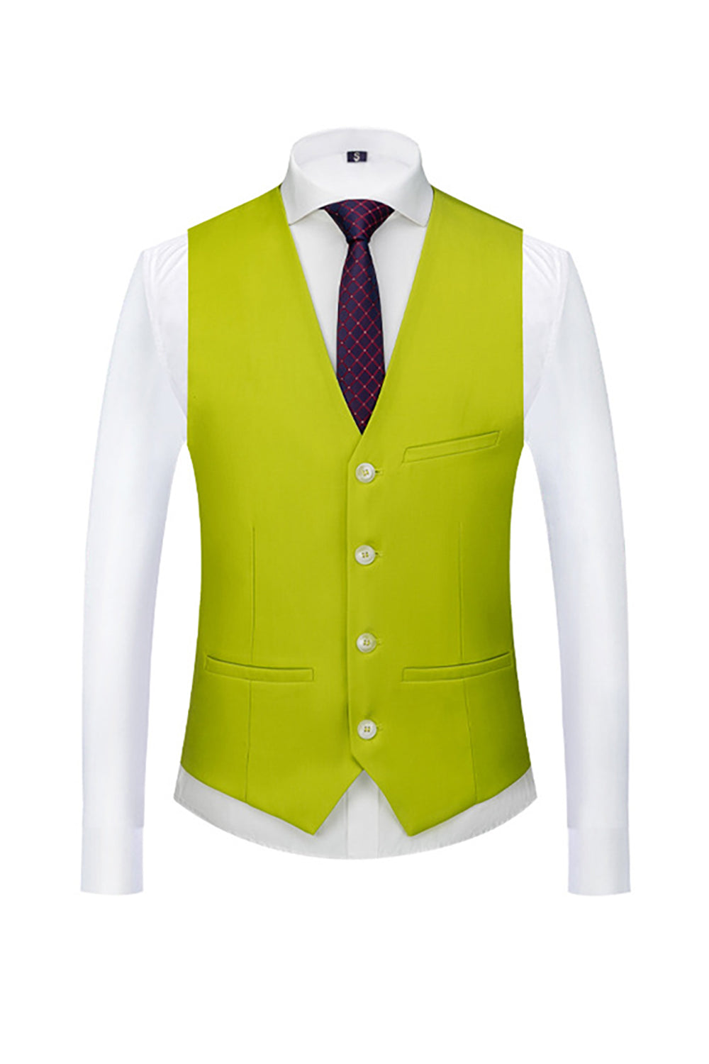 3-delad skårad kavajslag grön baldräkter för män