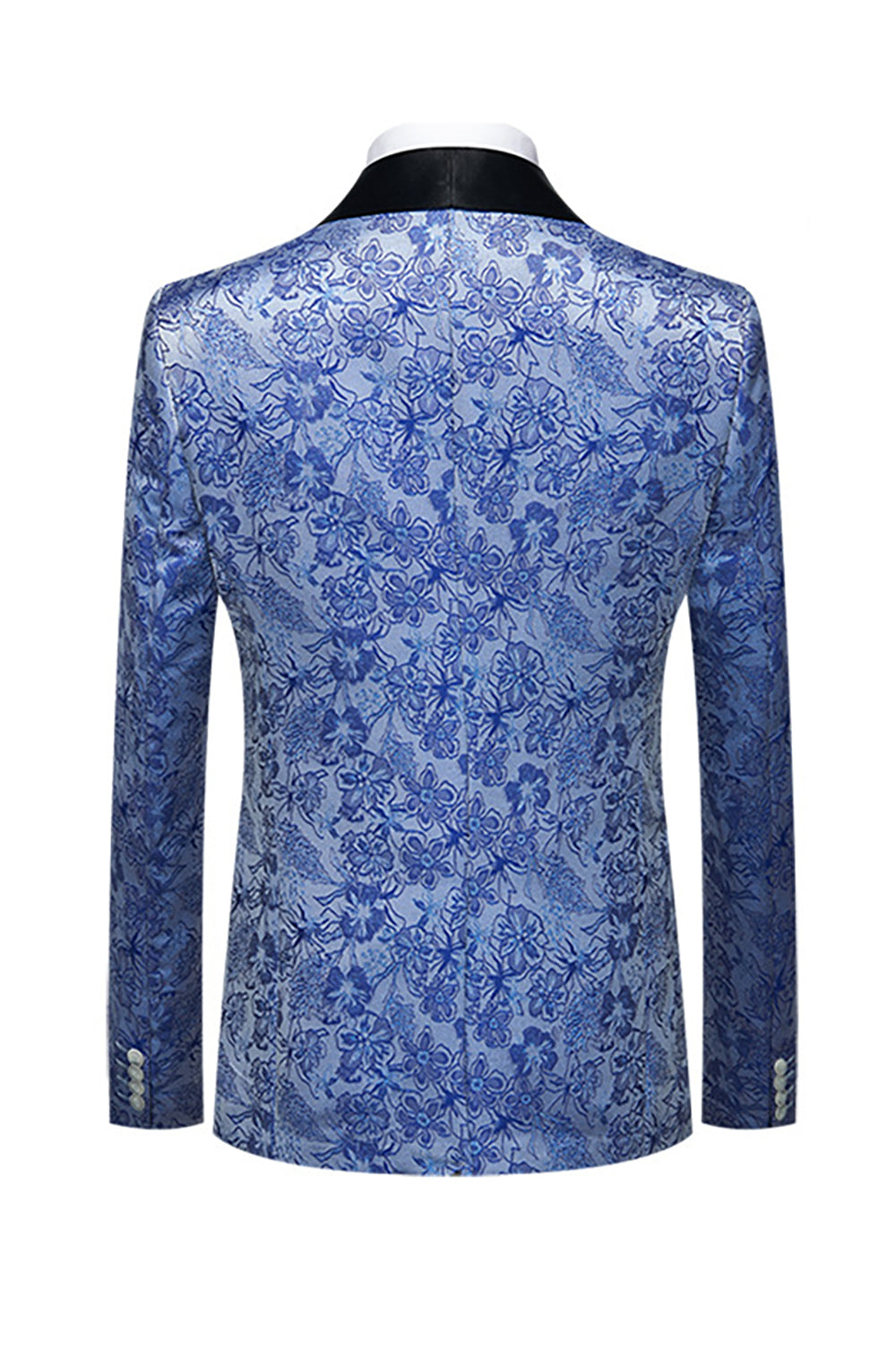 Ljusblå Jacquard 3-delad baldräkter för män