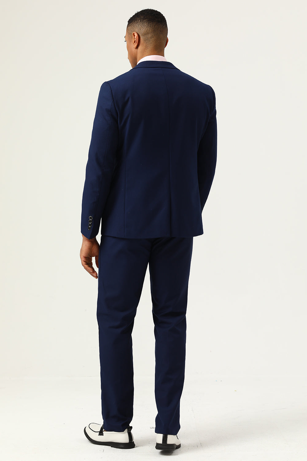 3 stycken Navy Blue Slim Fit Casual Smoking Suits