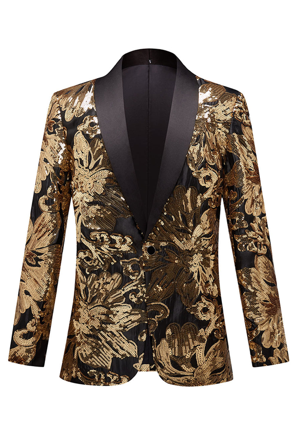 Gyllene blommaformade paljetter Herrblazer