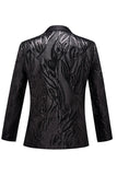 Svart Jacquard One Button Blazer för män