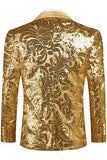 Golden Shawl Lapel Paljetter Blazer för män
