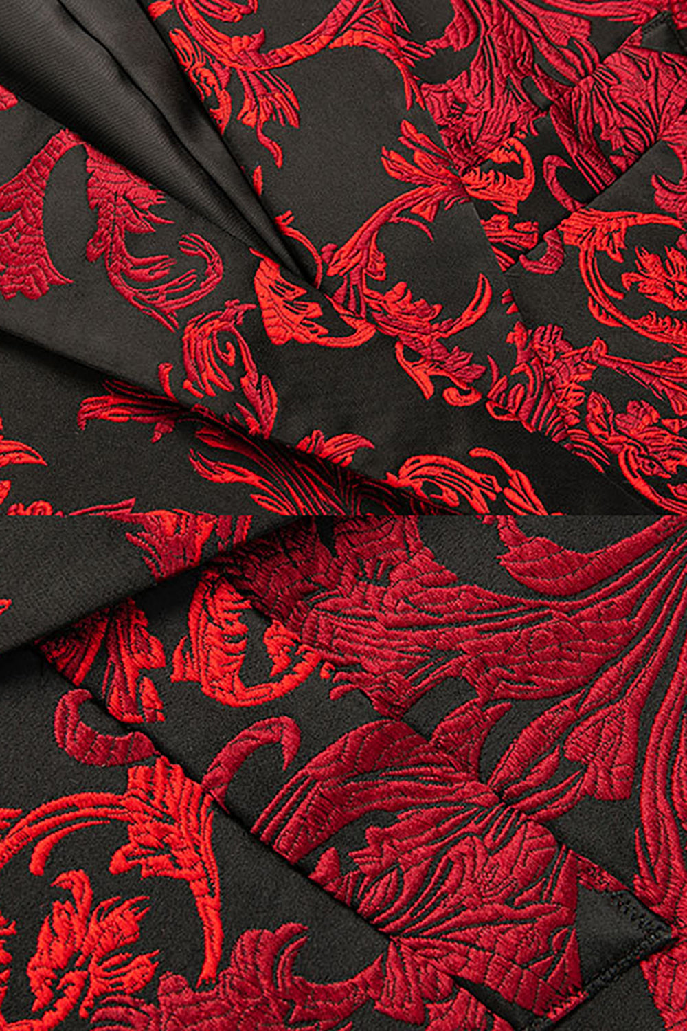 Rödskårad Lapel Jacquard Prom Blazer