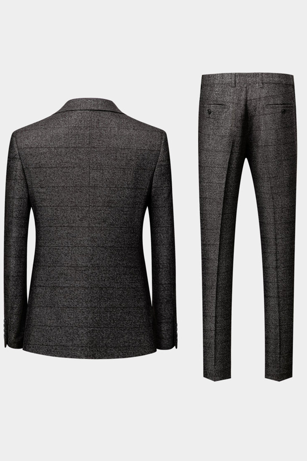 Svart 3-Delad Bröllopsdräkt Smoking Kostym Herr