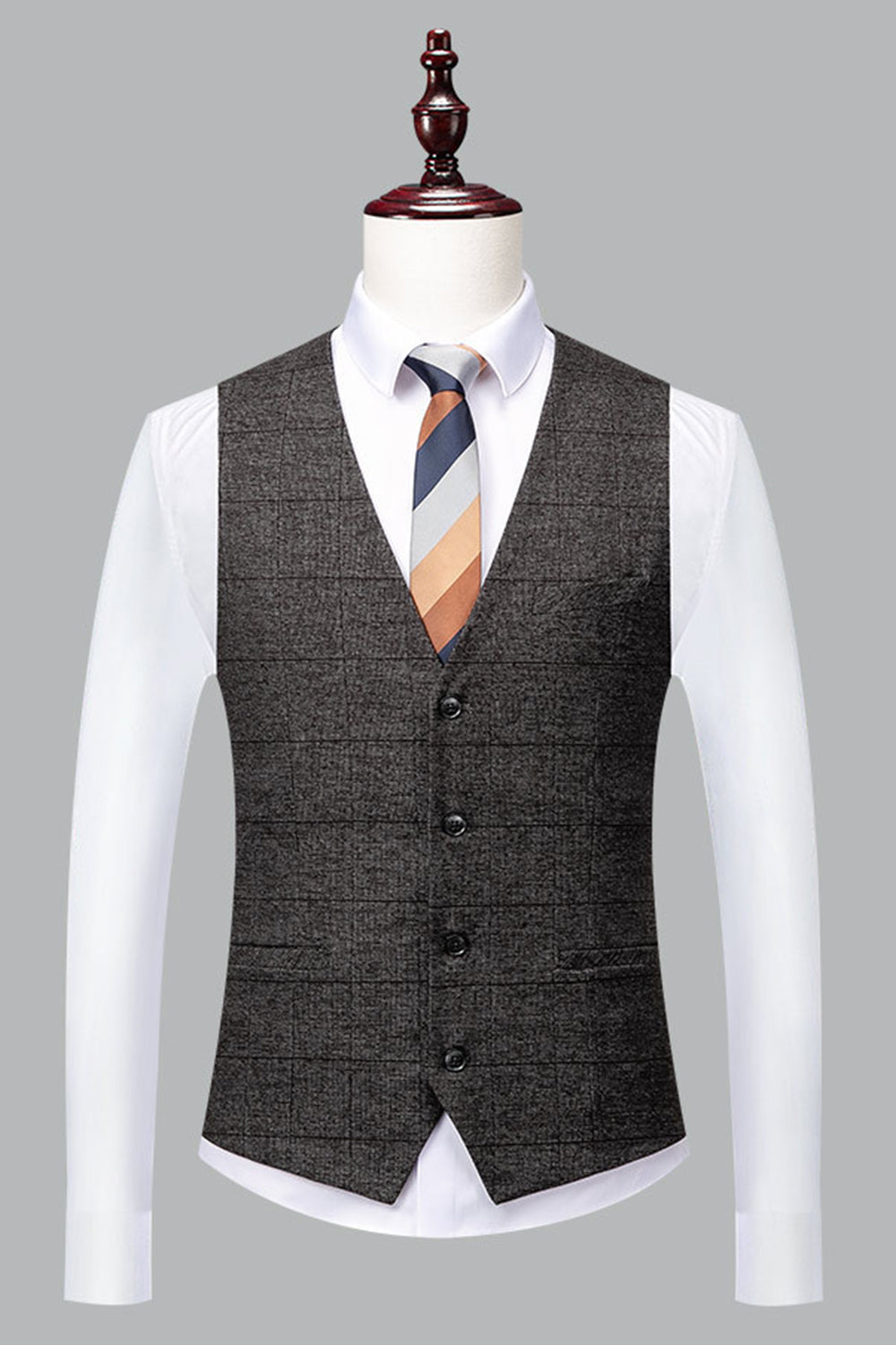 Svart 3-Delad Bröllopsdräkt Smoking Kostym Herr