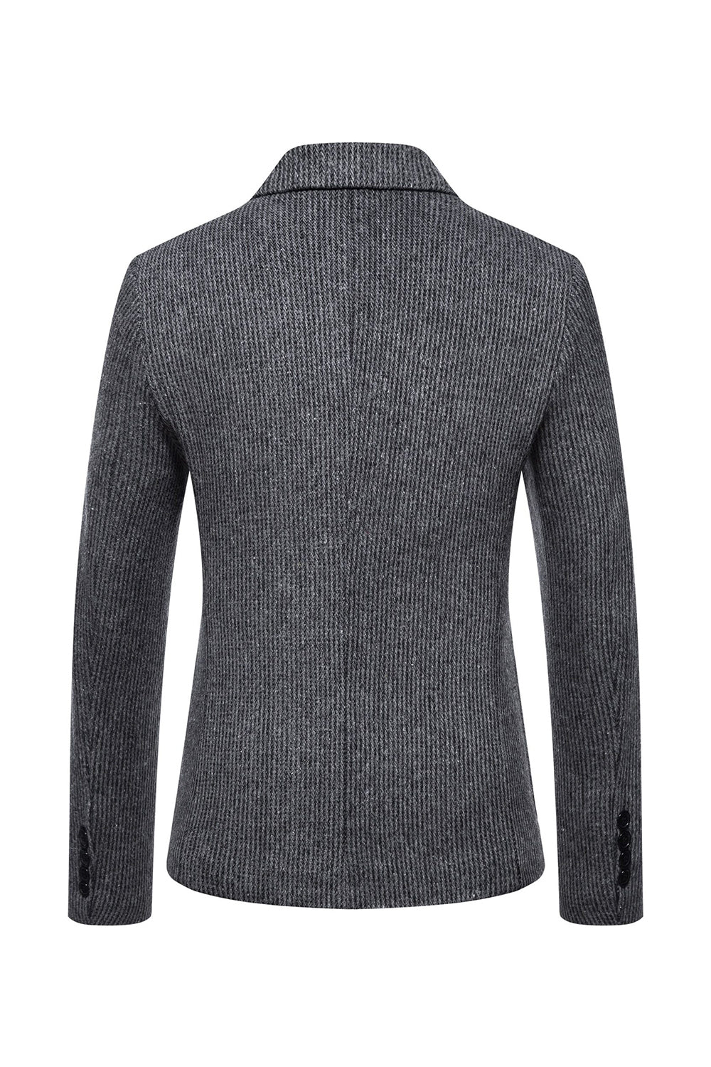 Khaki Tweed En Knapp Hackad Lapel Blazer Herr