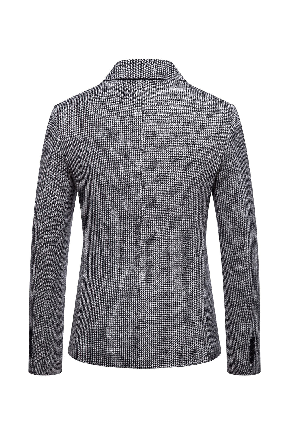 Khaki Tweed En Knapp Hackad Lapel Blazer Herr