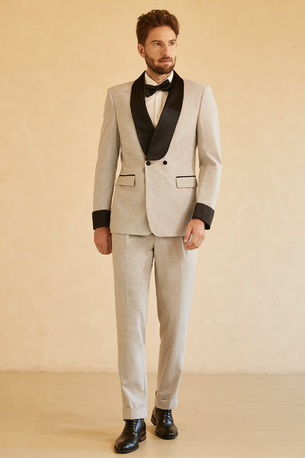 Grå 2-Delad Shawl Lapel Herr Tuxedo