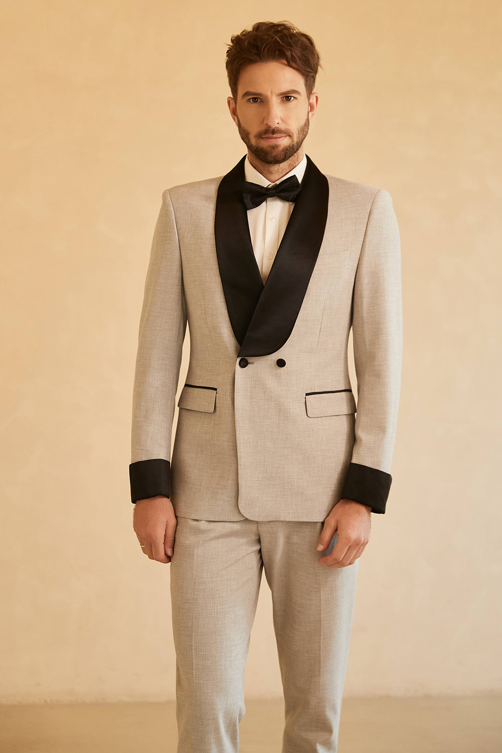 Grå 2-Delad Shawl Lapel Herr Tuxedo