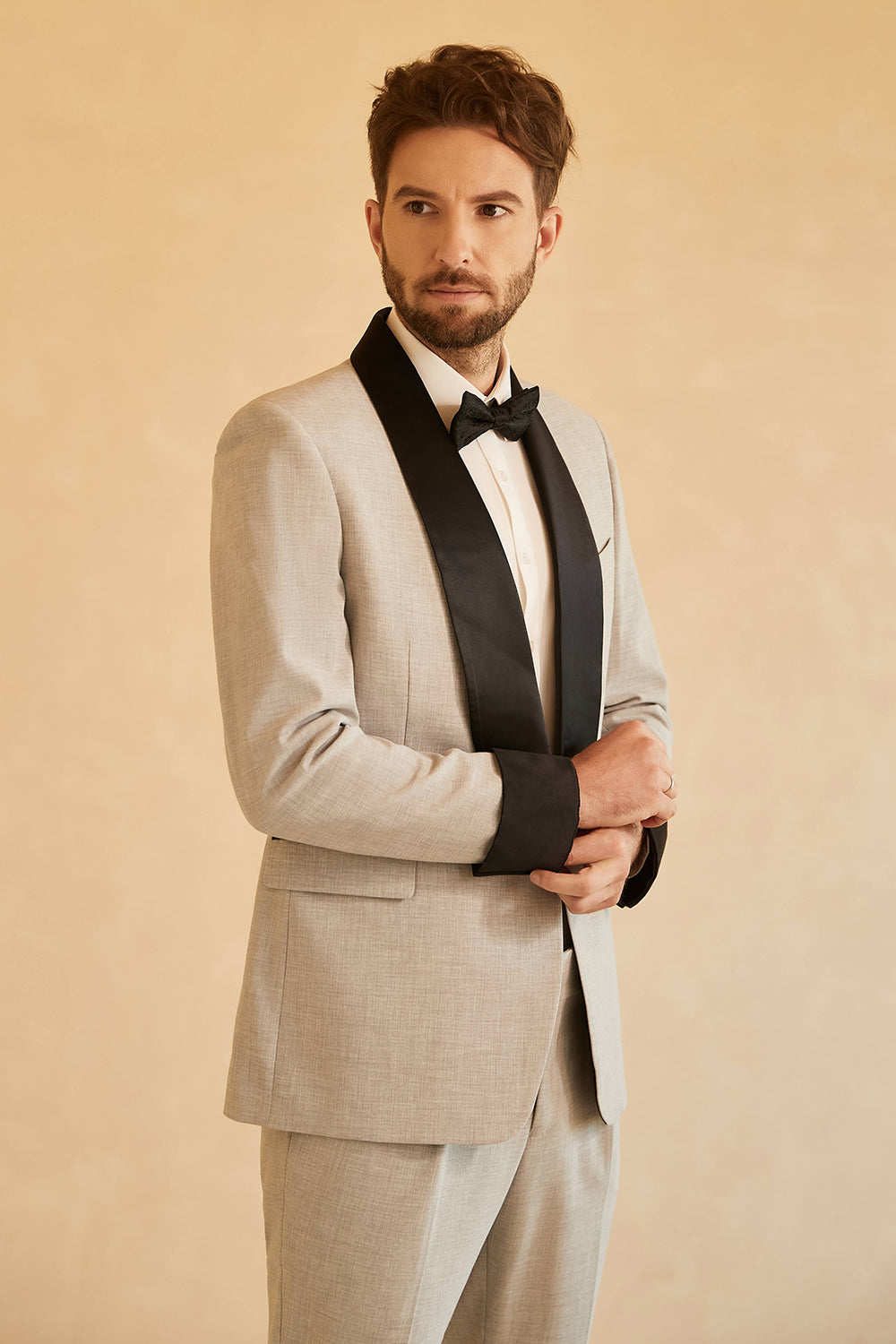Grå 2-Delad Shawl Lapel Herr Tuxedo