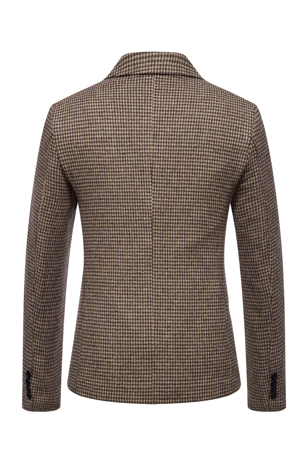 Khaki Plaid One Button Blazer Herr