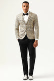 Sparkly Champagne paljetter Notched Lapel Men's Prom Blazer