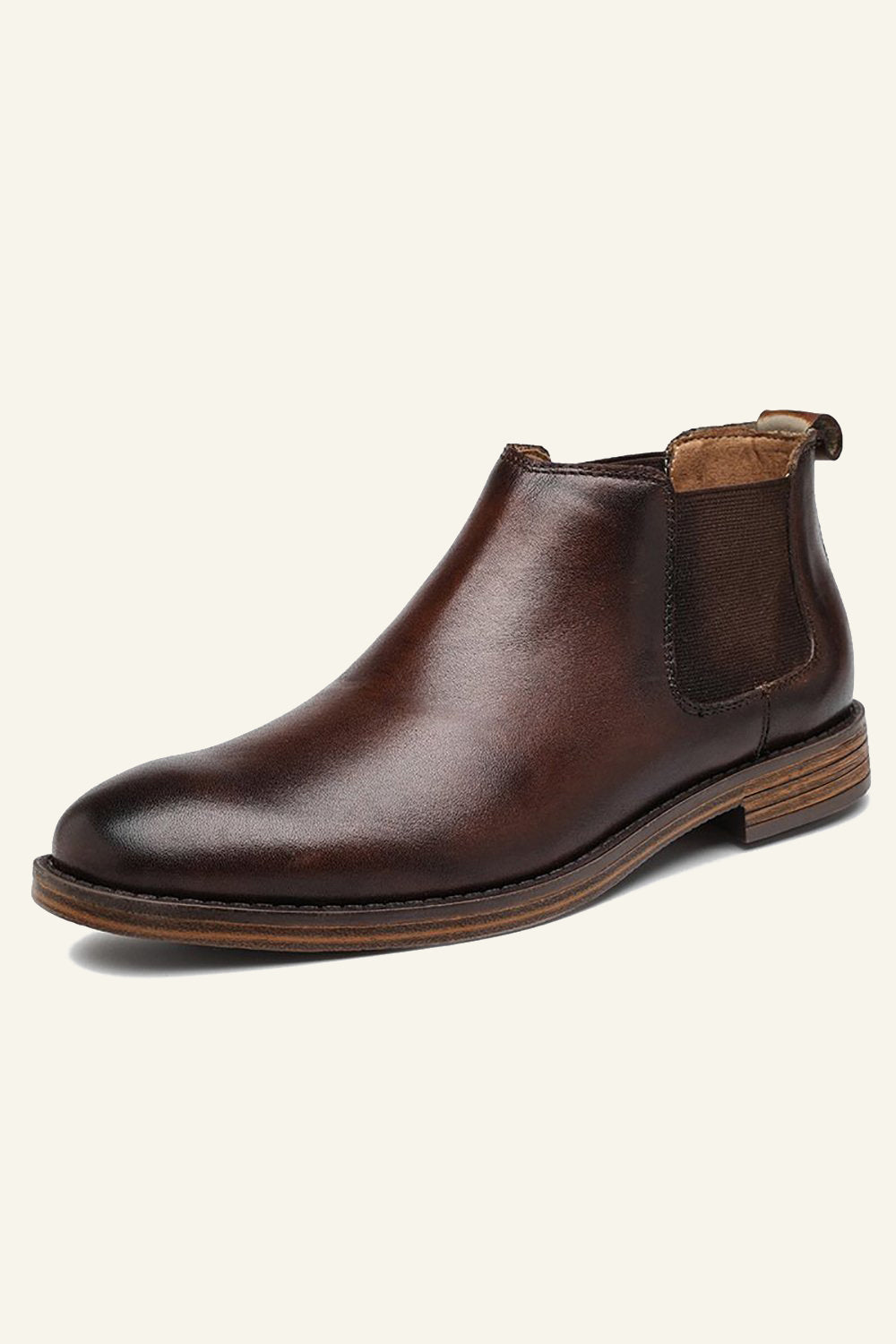 Round Toe High Top Casual brittiska vintageläder herrskor