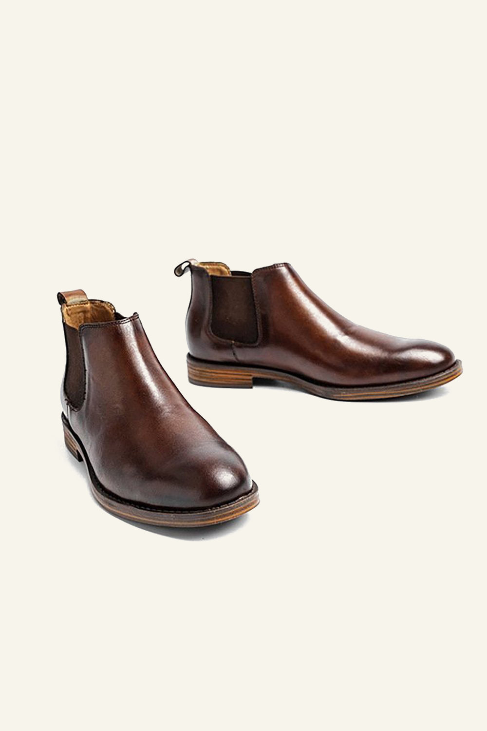 Round Toe High Top Casual brittiska vintageläder herrskor
