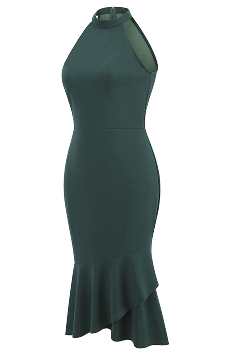 Svart Grimma Slida Ärmlös 1960-Tals Klänning