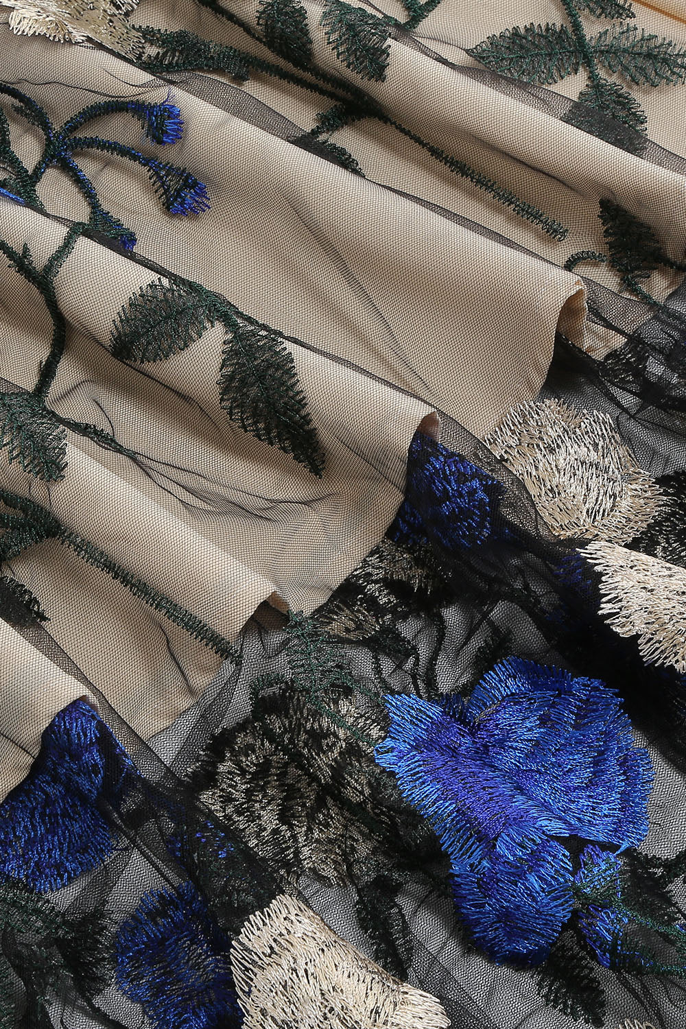 Blå Gunga 1950-Tals Klänning med Broderi