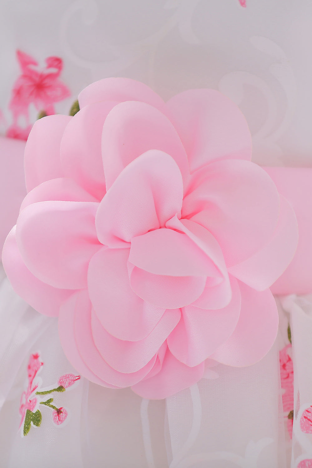Rosa Söt Blommig ärmlös Tjejfestklänning