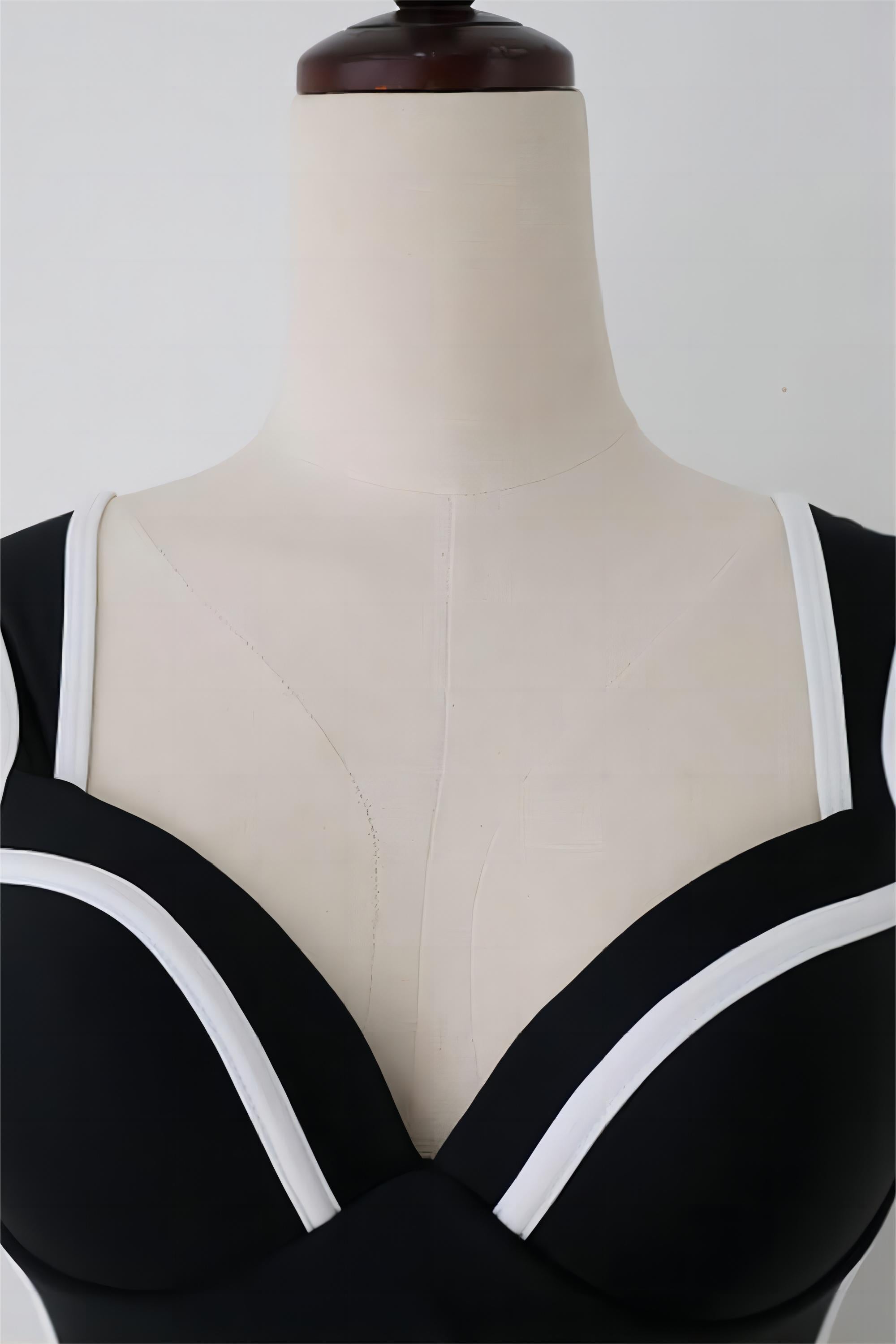 Svart Älskling En Bit Hög Midja Bikini