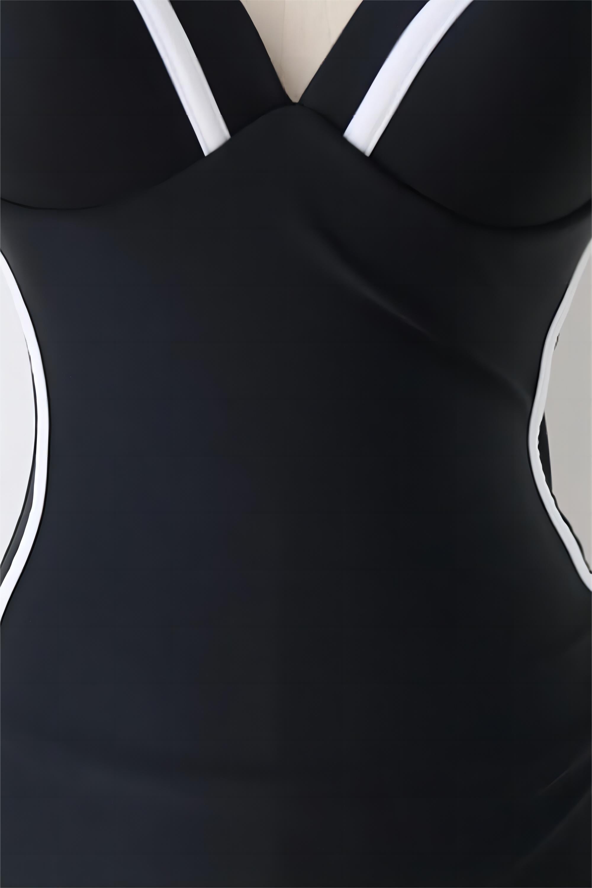 Svart Älskling En Bit Hög Midja Bikini