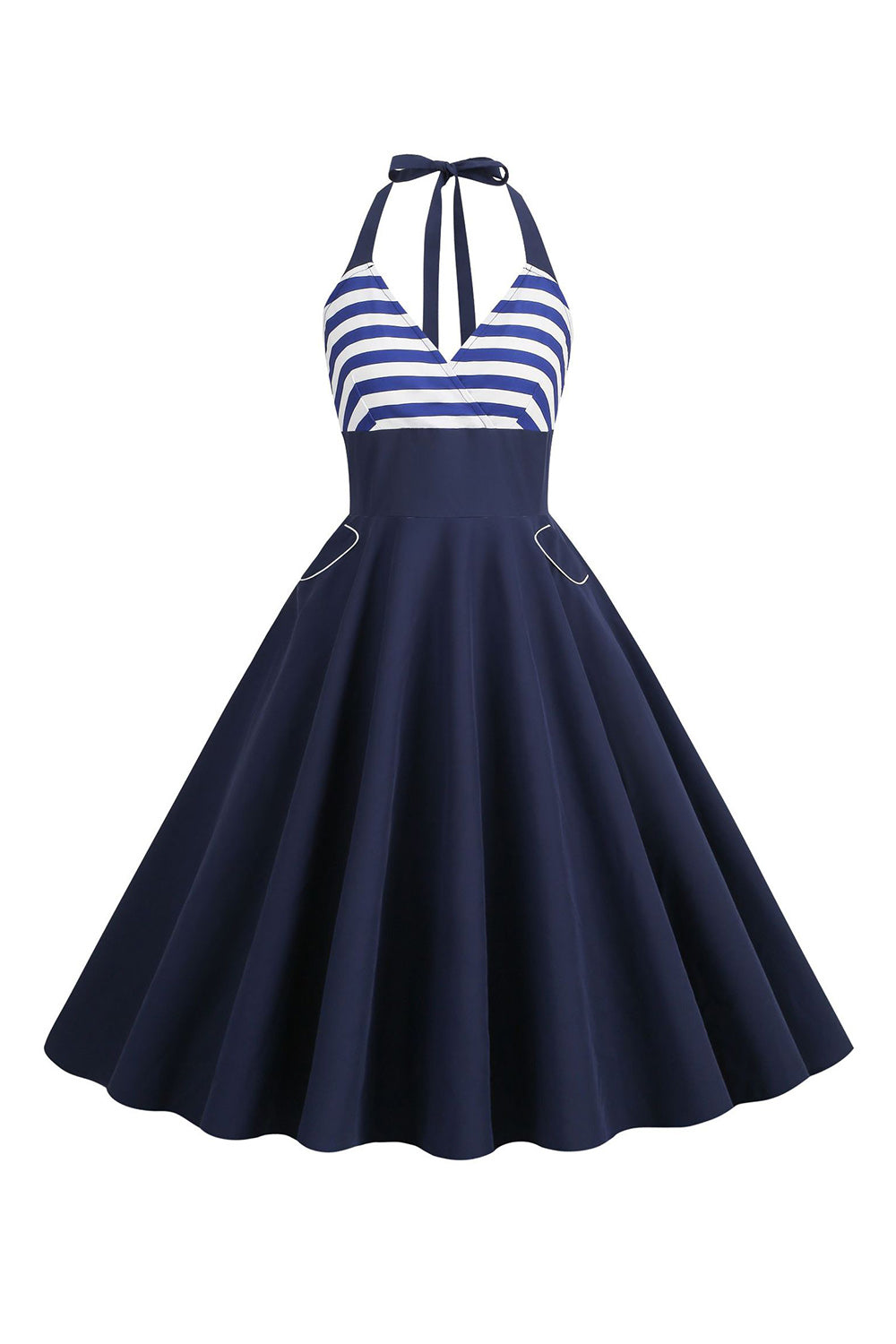 Ränder Grimma Swing 1950-Tals Klänning