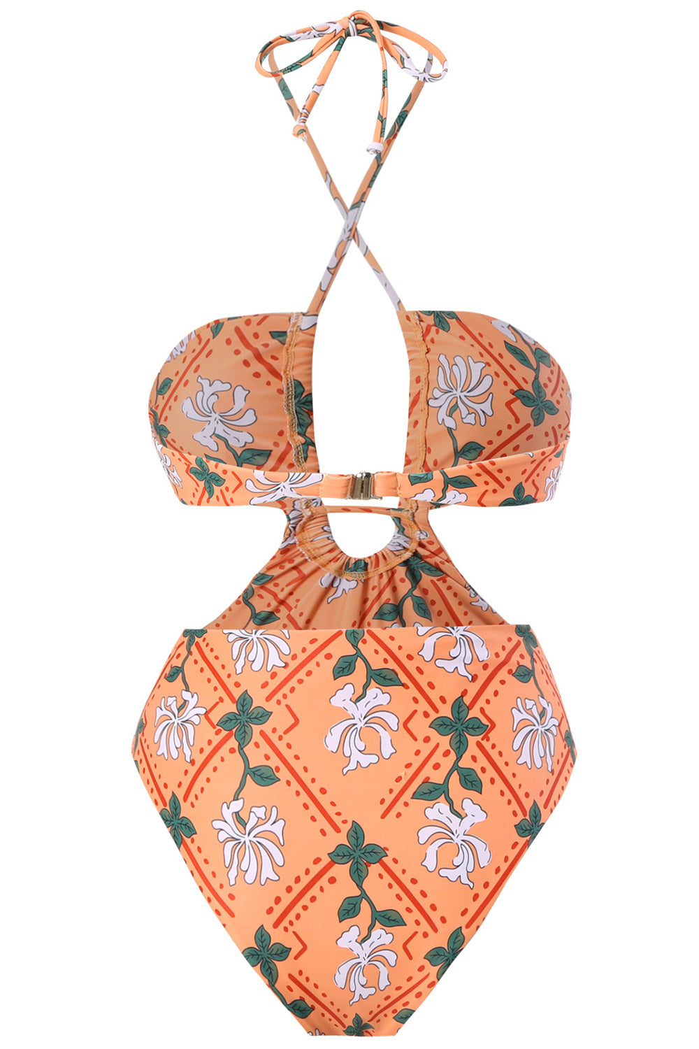 Magnethals Nyckelhål I Ett Stycke Bikini med Strandkjol