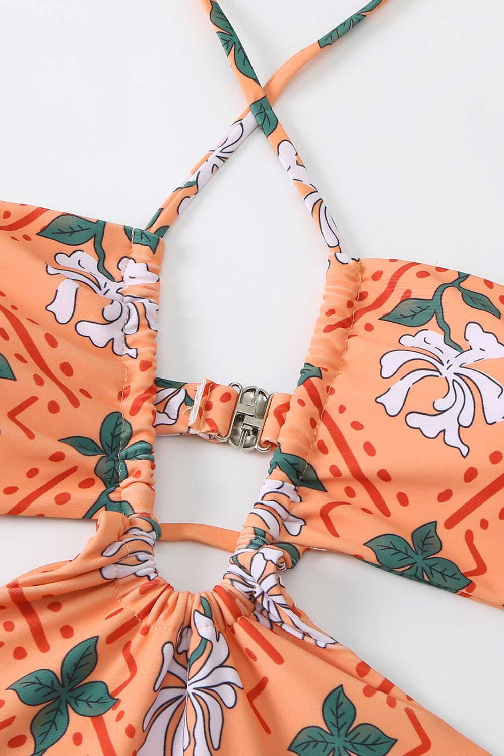 Magnethals Nyckelhål I Ett Stycke Bikini med Strandkjol