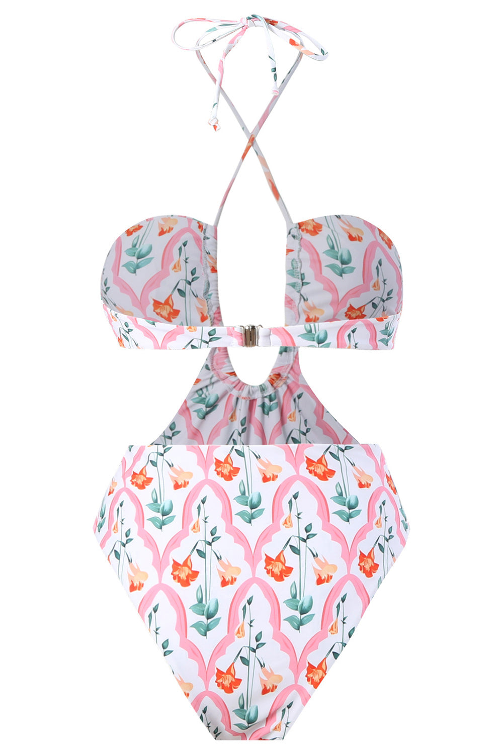 Magnethals Nyckelhål I Ett Stycke Bikini med Strandkjol