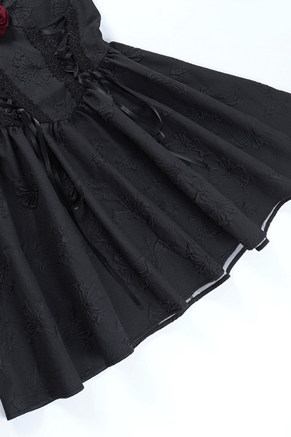 Svart Spaghettiband 1950-Tals Klänning Med Spets