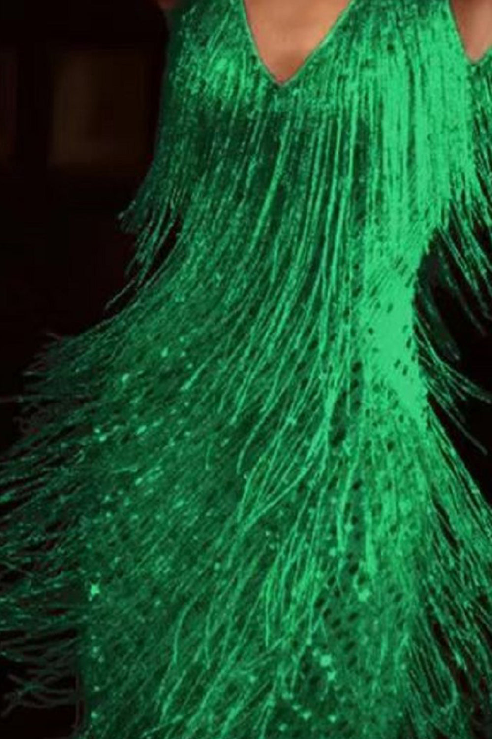 V-ringad Ärmlös Frans Gatsby Kort Klänning