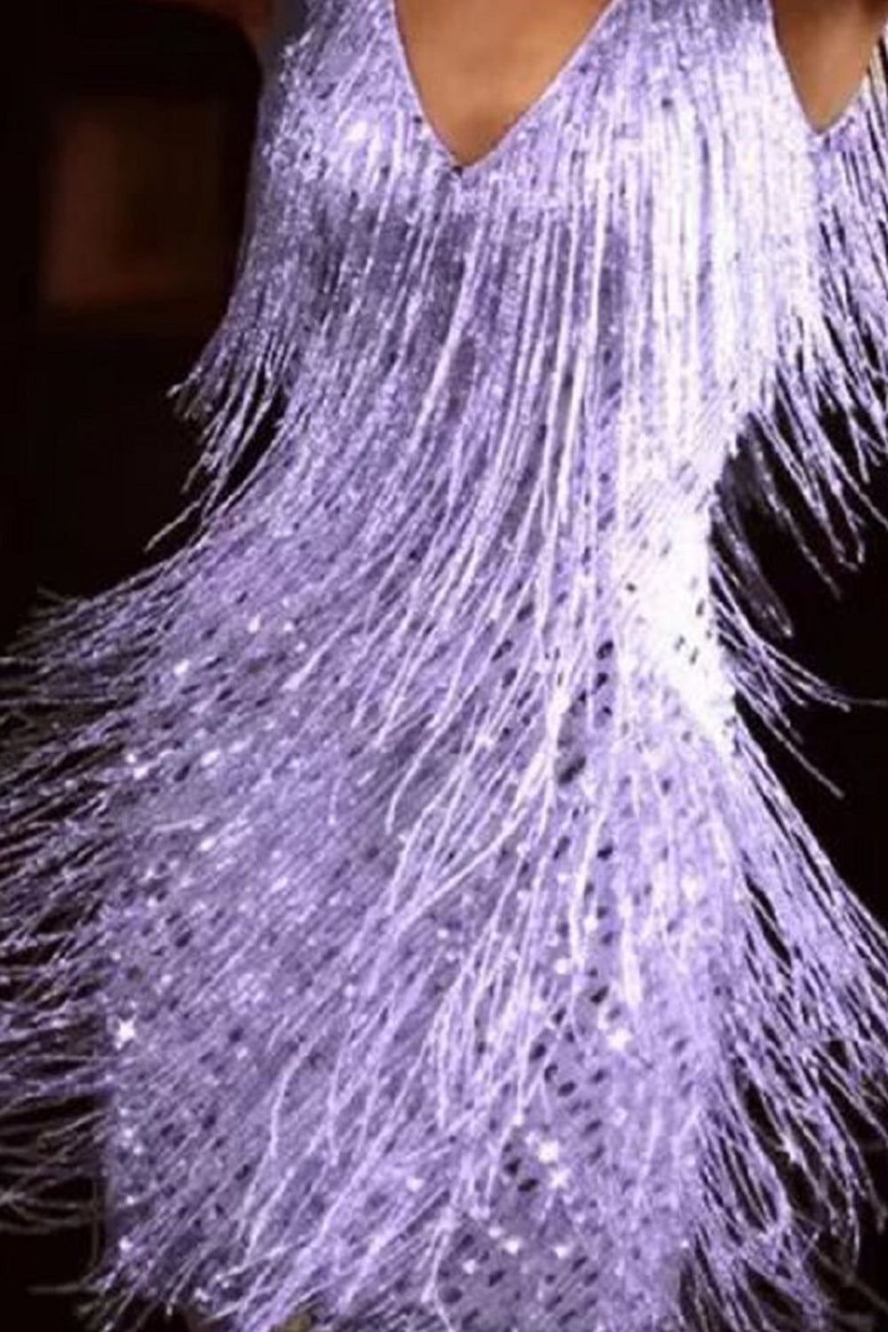 V-ringad Ärmlös Frans Gatsby Kort Klänning