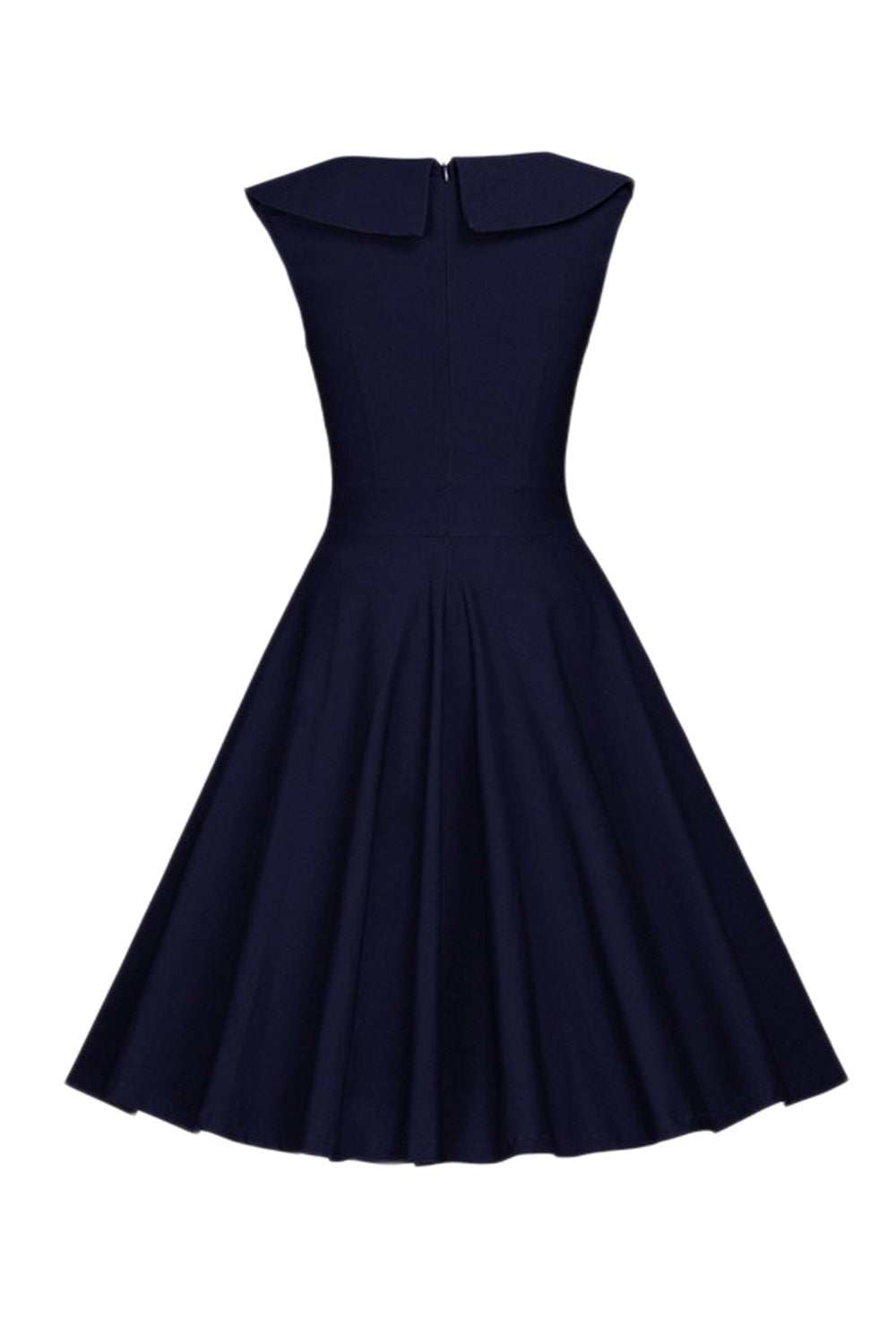 Prickar Röd 1950-Tals Klänning med Knapp