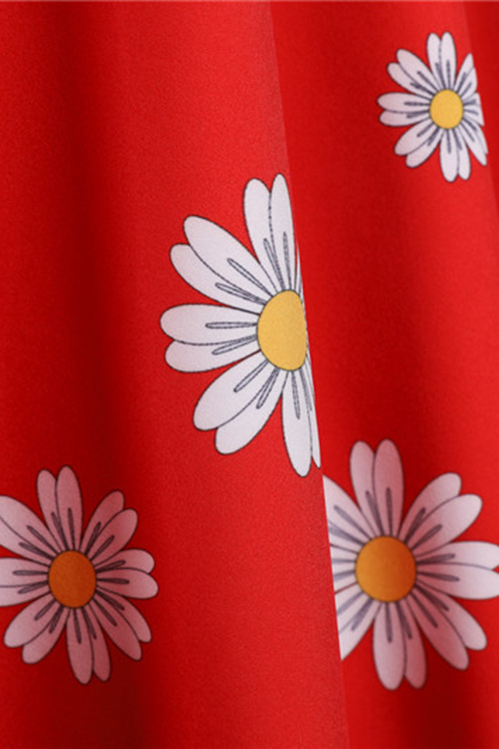 Ärmlös Blomma Tryckt Gul 1950 Tals Klänning