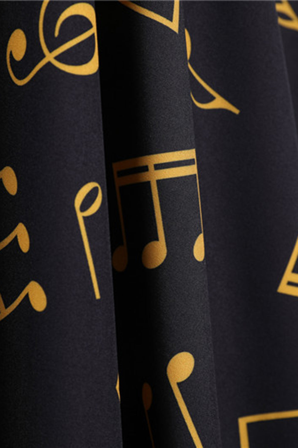 Notera Tryckt Ärmlös Gul Vintage Klänning