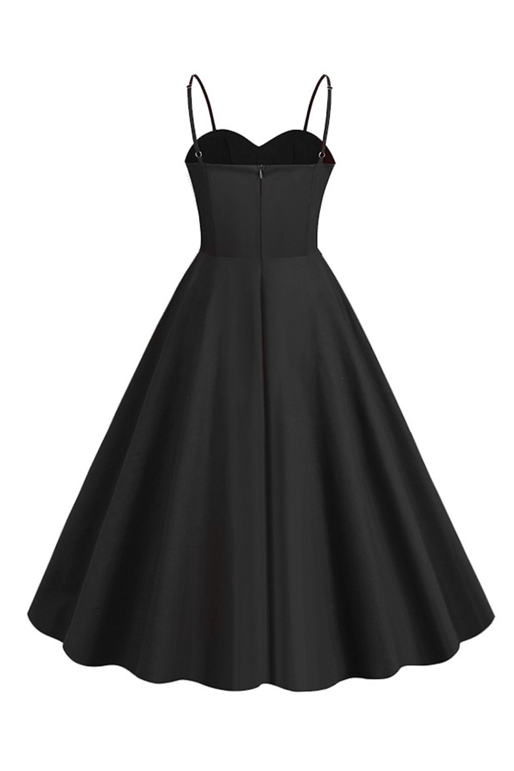 Ljusblå Prickar Spaghetti Remmar 1950-tals klänning