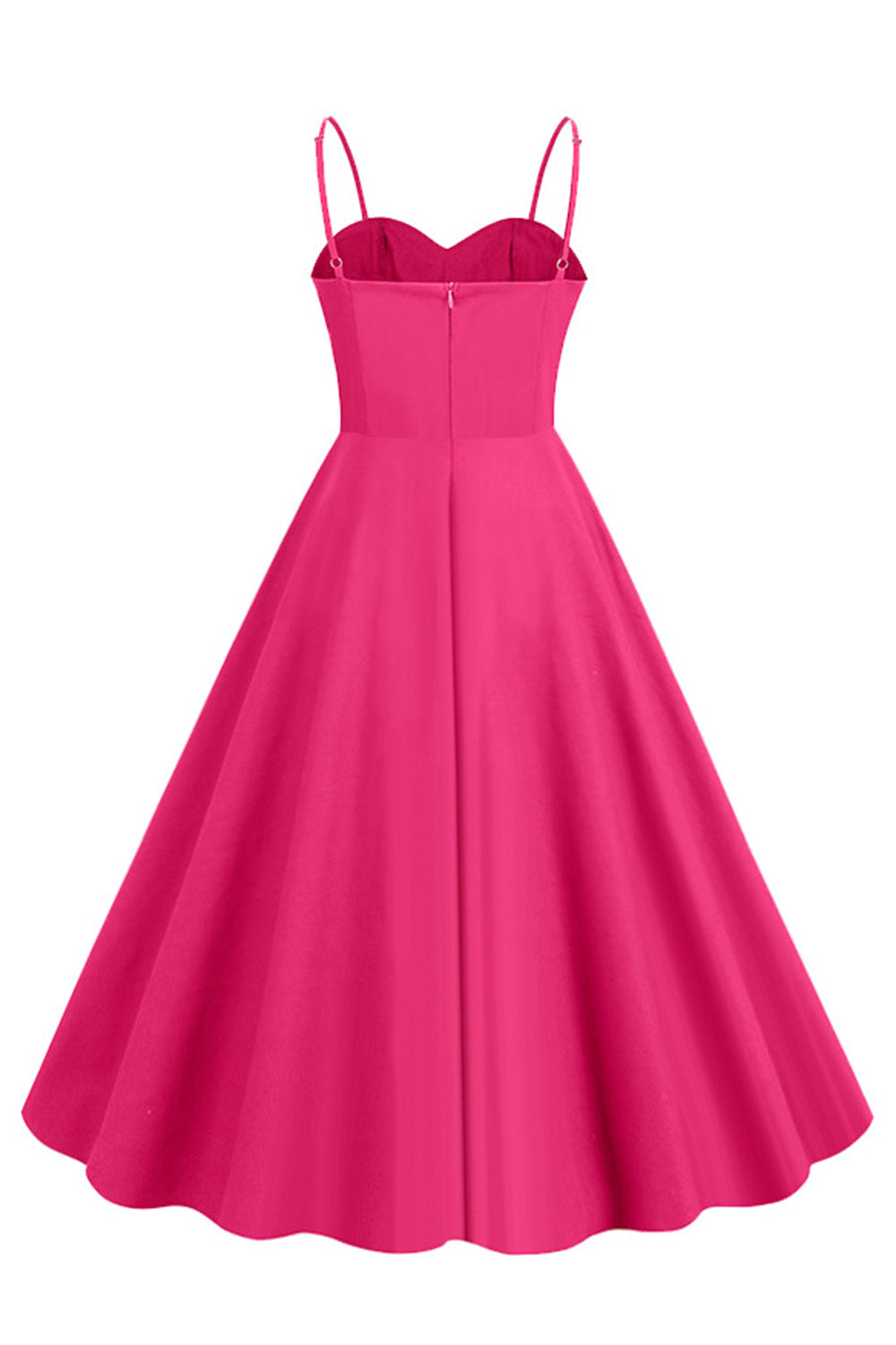 Ljusblå Prickar Spaghetti Remmar 1950-tals klänning