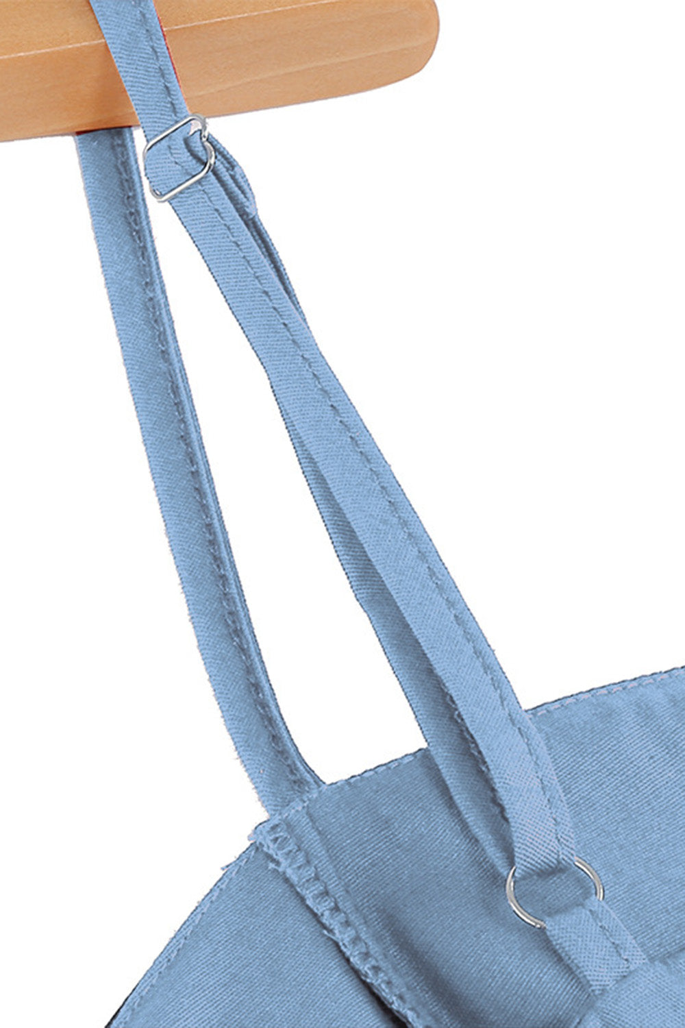 Ljusblå Prickar Spaghetti Remmar 1950-tals klänning