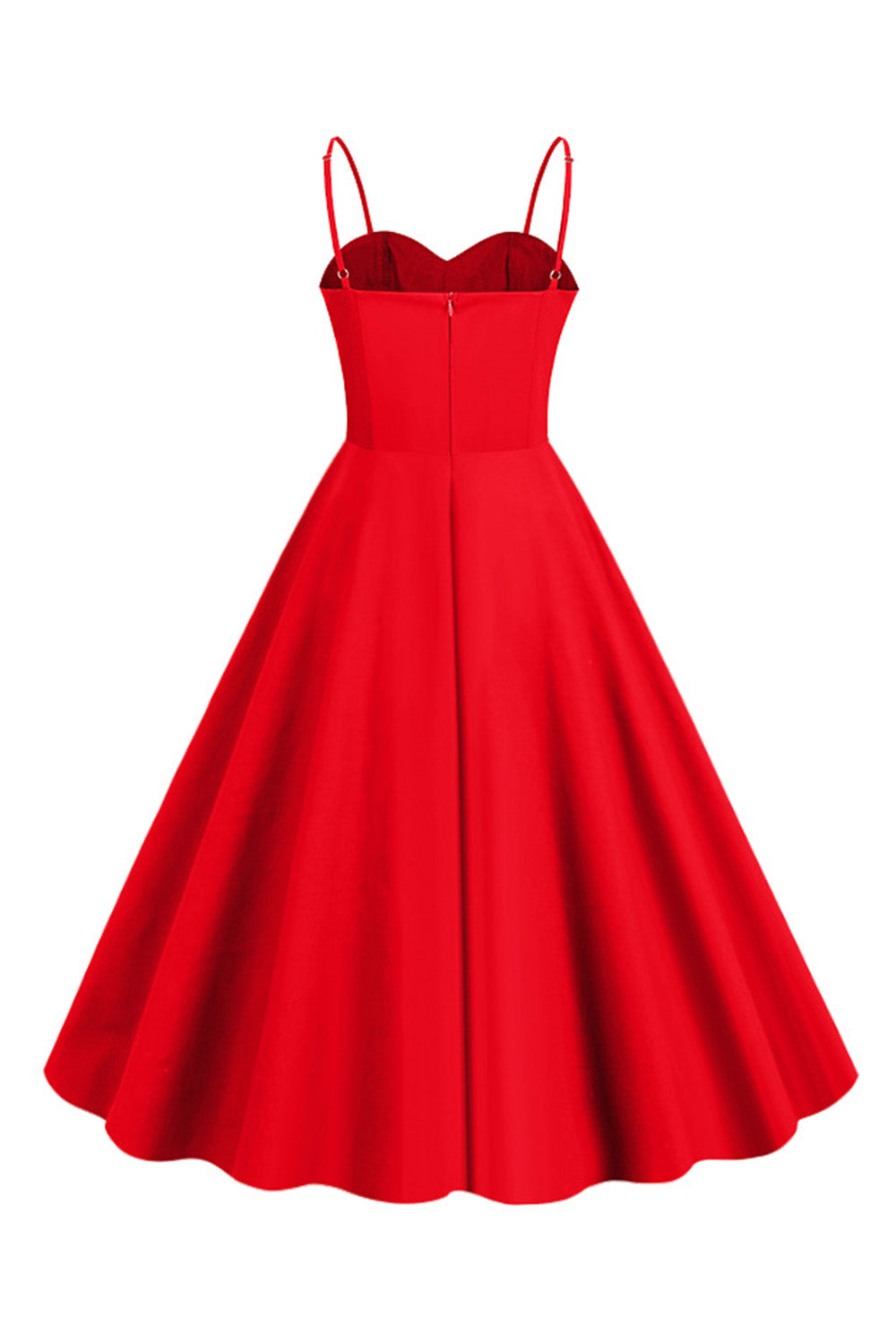 Ljusblå Prickar Spaghetti Remmar 1950-tals klänning