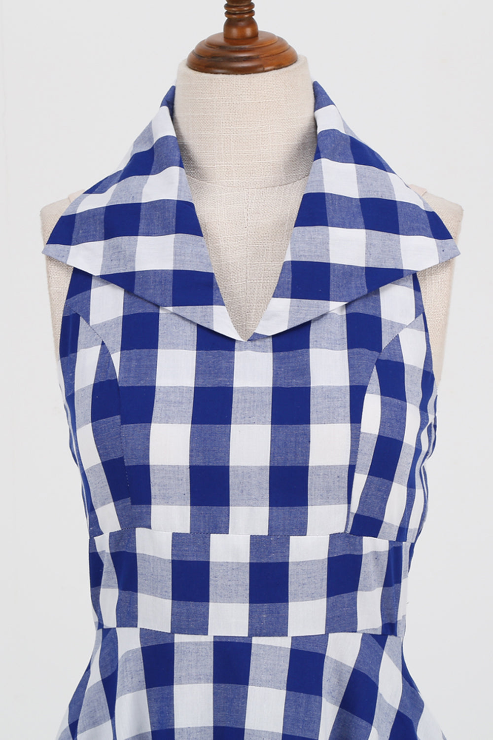 Rosa Pin Up Pläd 1950-tals Vintage Klänning