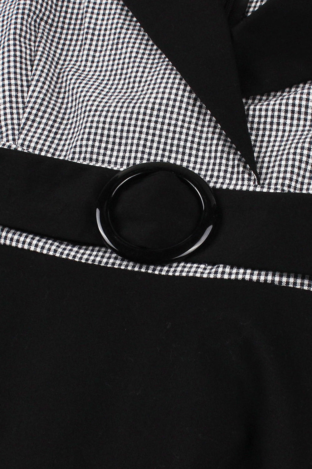 Långärmad Rutig Swing 1950-talsklänning med skärp