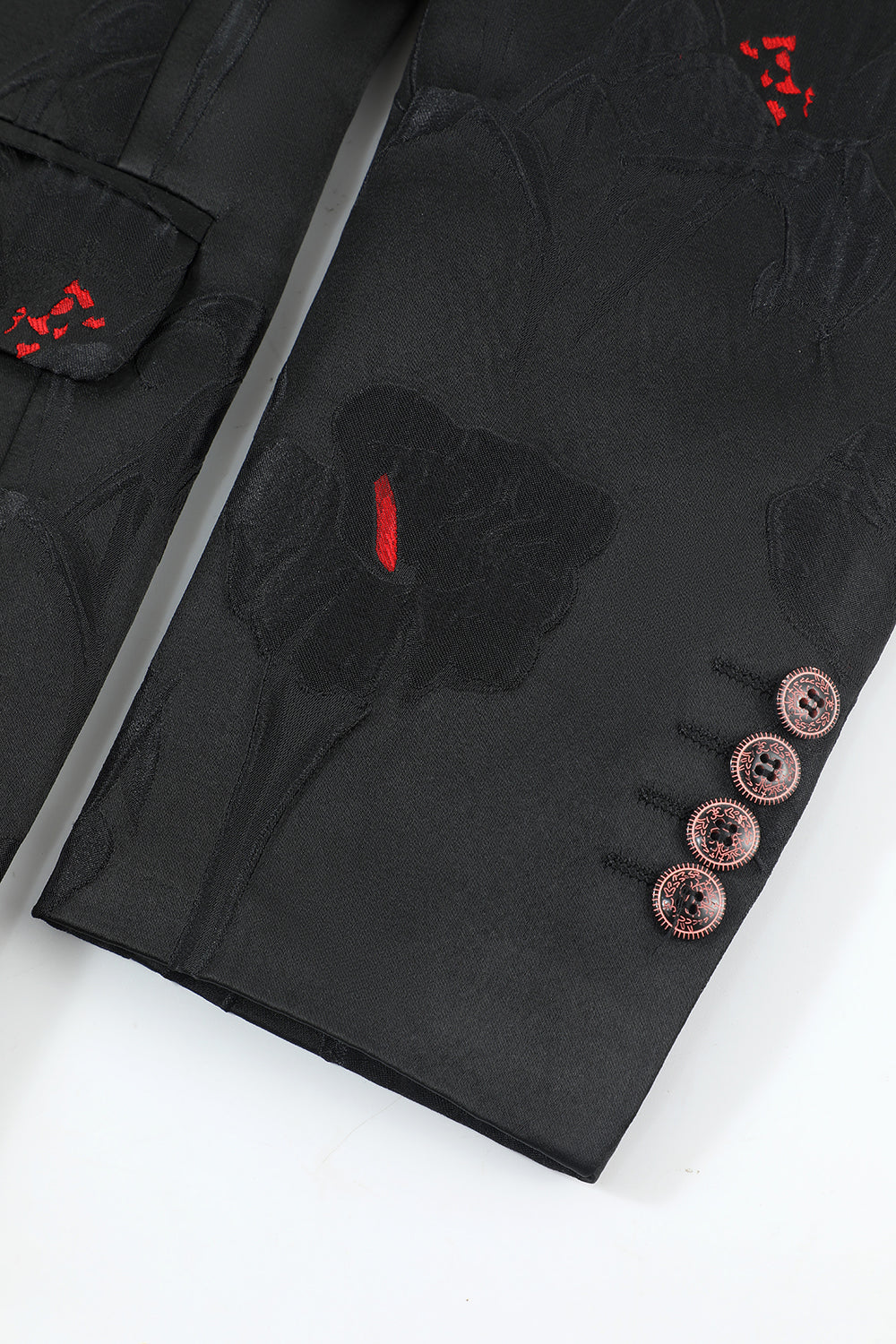 Skårad Lapel Enkelknäppt Svart Blazer Herr