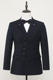 Navy Dubbelknäppt Blazer Herr
