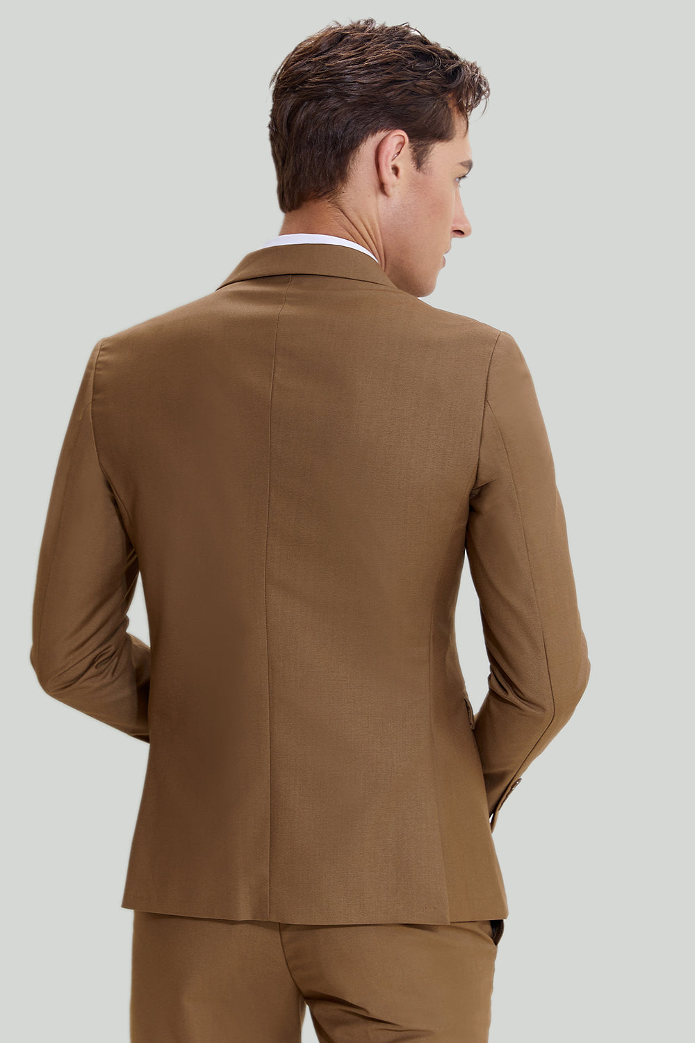 Khaki 2-Delat Slim Fit Kostym Herr