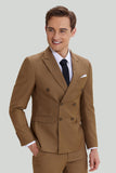 Khaki 2-Delat Slim Fit Kostym Herr