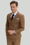Khaki 2-Delat Slim Fit Kostym Herr