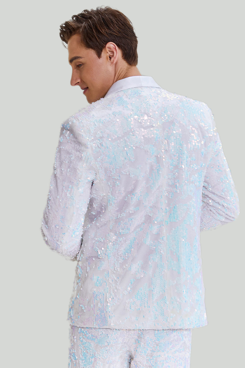 Slim Fit 2-Delat Kostym Set En Knapp Shawl Lapel Kostym Herr