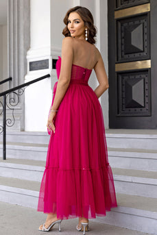 Tyll Sweetheart Hot Pink formell klänning med rosett