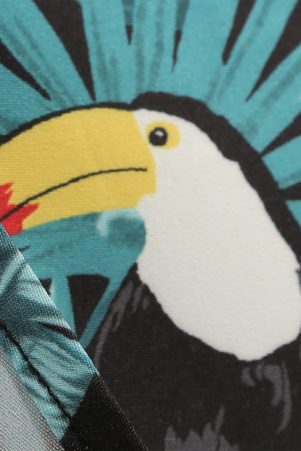 Gröna Blad Tryckta Vintage 50 Tals Klänning