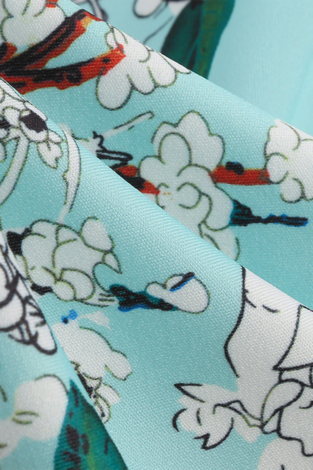 Ljusblå V-ringning 50 Tals Vintage Kläder