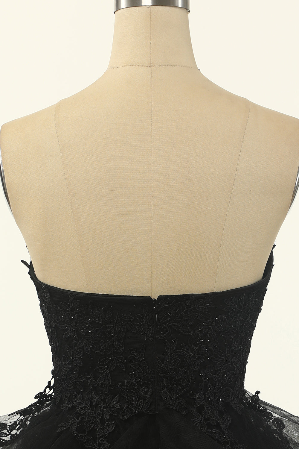 Strapless Tulle Liten Svart Klänning